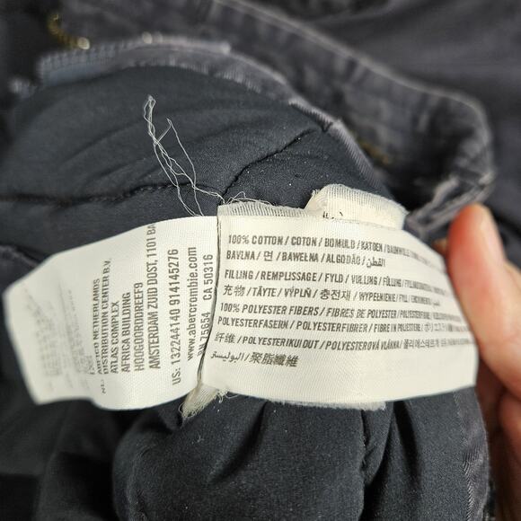 Abercrombie & Fitch Military Jacket Mens M Field Jacket Canvas Blue Heavy Hooded - Picture 14 of 16